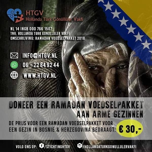 Geldinzameling voor voedselpakketten Bosnië